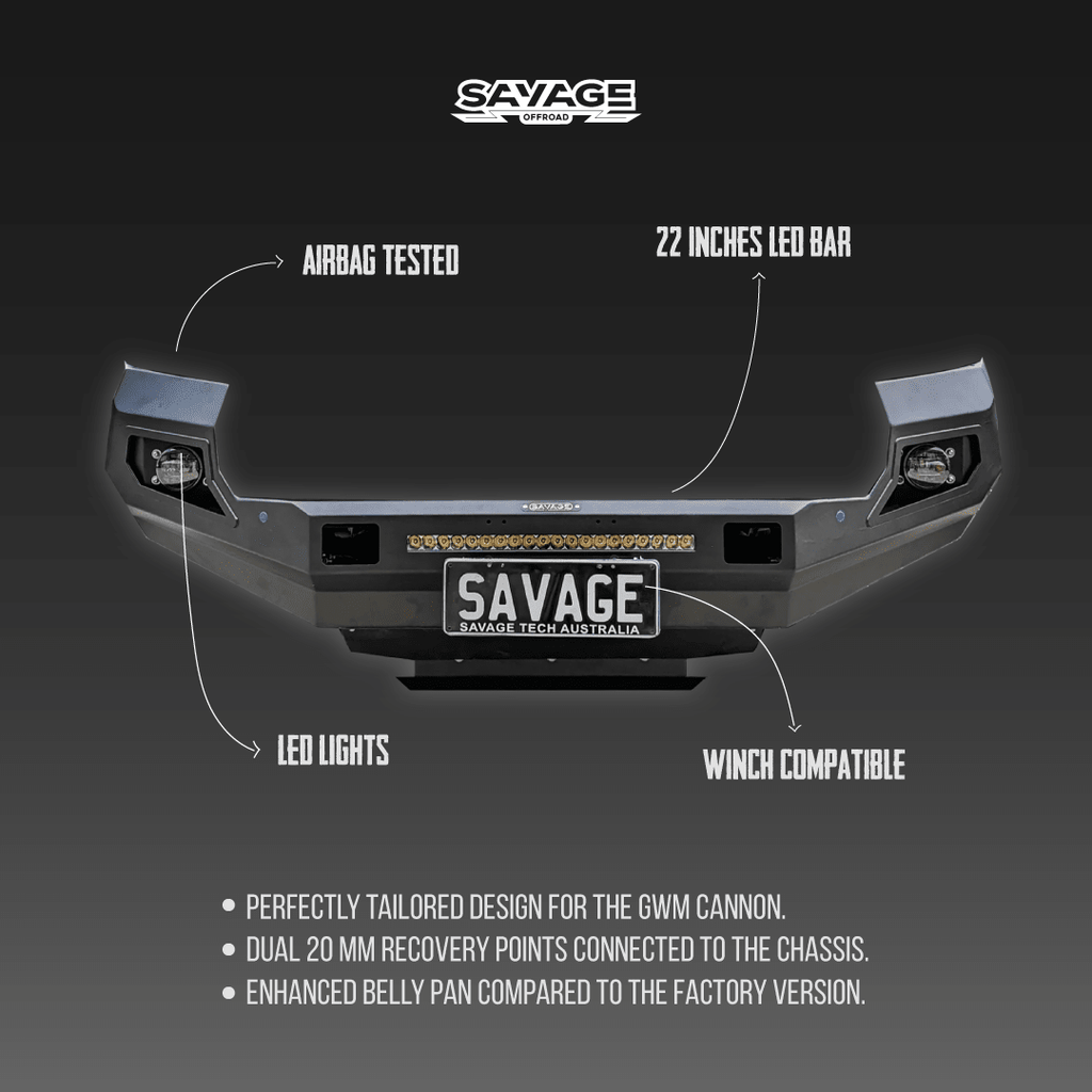 GWM CANNON "THE BEAST" HOOPLESS BULL BAR 2020-2024 V2