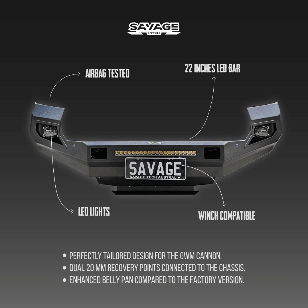 GWM CANNON "THE BEAST" HOOPLESS BULL BAR 2020-2024 V2