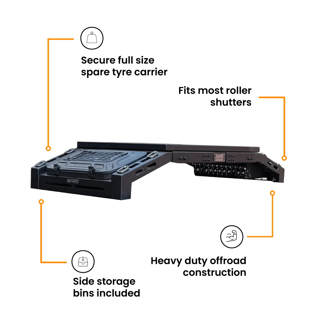 SAVAGE ROGUE TYRE/WHEEL CARRIER RACK WITH STORAGE PLATFORM image 2