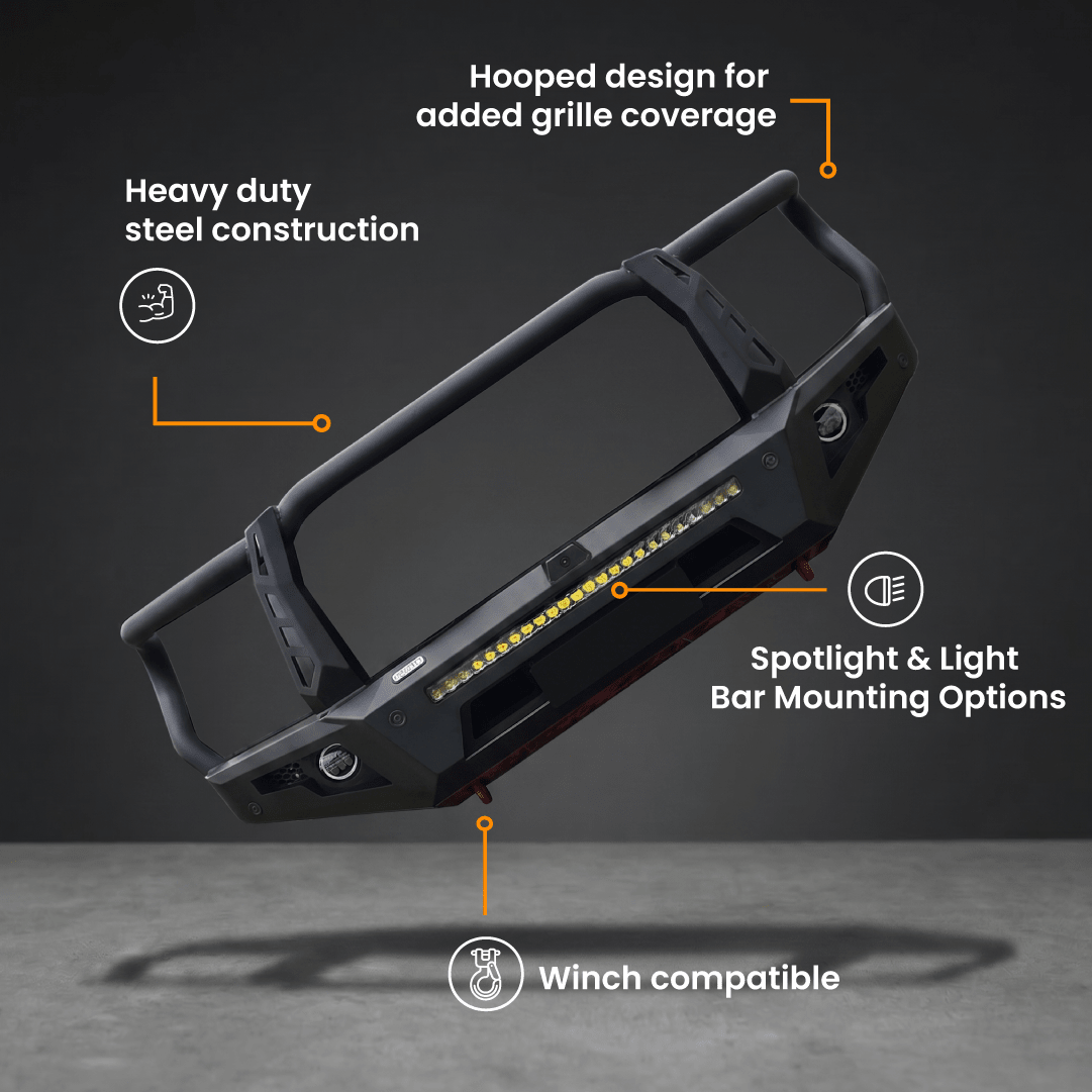SAVAGE FORGED RAMPAGE HOOPED BULL BAR - GWM ALPHA 2024+ DIESEL, HEV & PHEV image 2