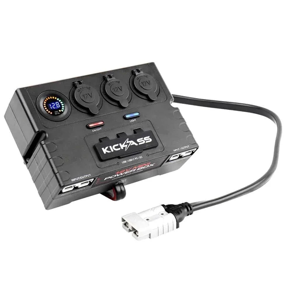KICKASS MINI 12V CONTROL BOX - 2 x Anderson, 6 x USB & 3 x Cig Sockets