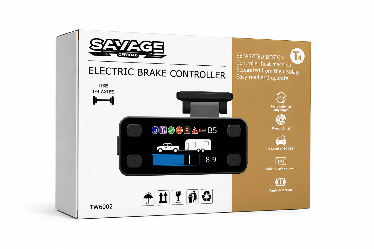 SAVAGE ELECTRIC BRAKE CONTROLLER | UNIVERSAL 12V BRAKE CONTROLLER